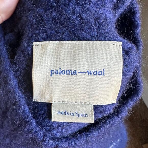Paloma Wool Women's Cut Piero Knit Face Jumper Sweater Blue Alpaca Wool Size U - Picture 7 of 9